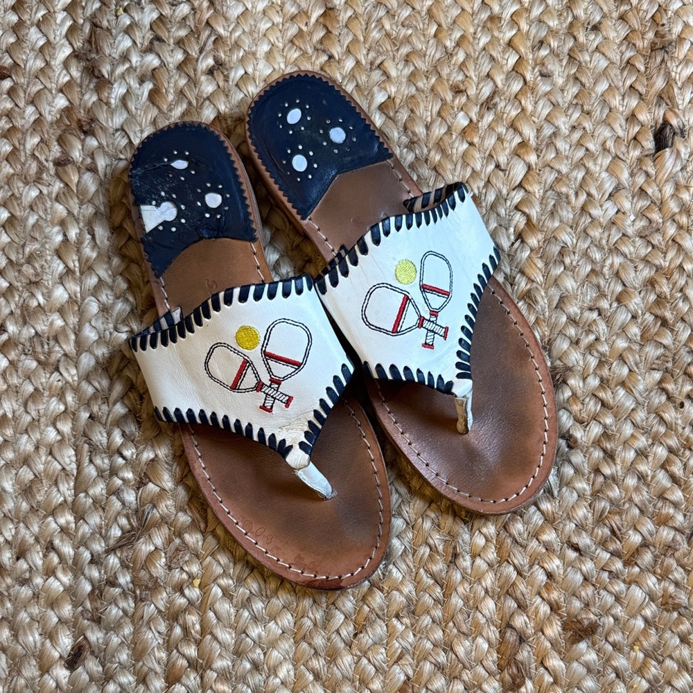 Jack Rogers 7.5M Blue White Pickleball Sandals Shoes Flats